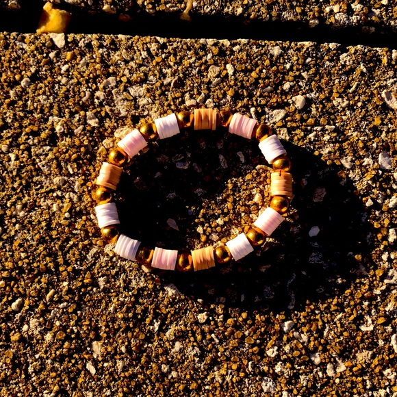 brown pink white bracelet - Picture 3 of 3